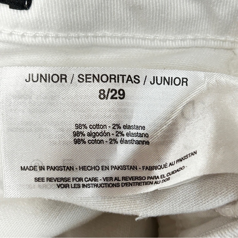 Ella Moss High Waist Straight Ankle White Jeans Womens Size 8 29 Juniors - Picture 8 of 10
